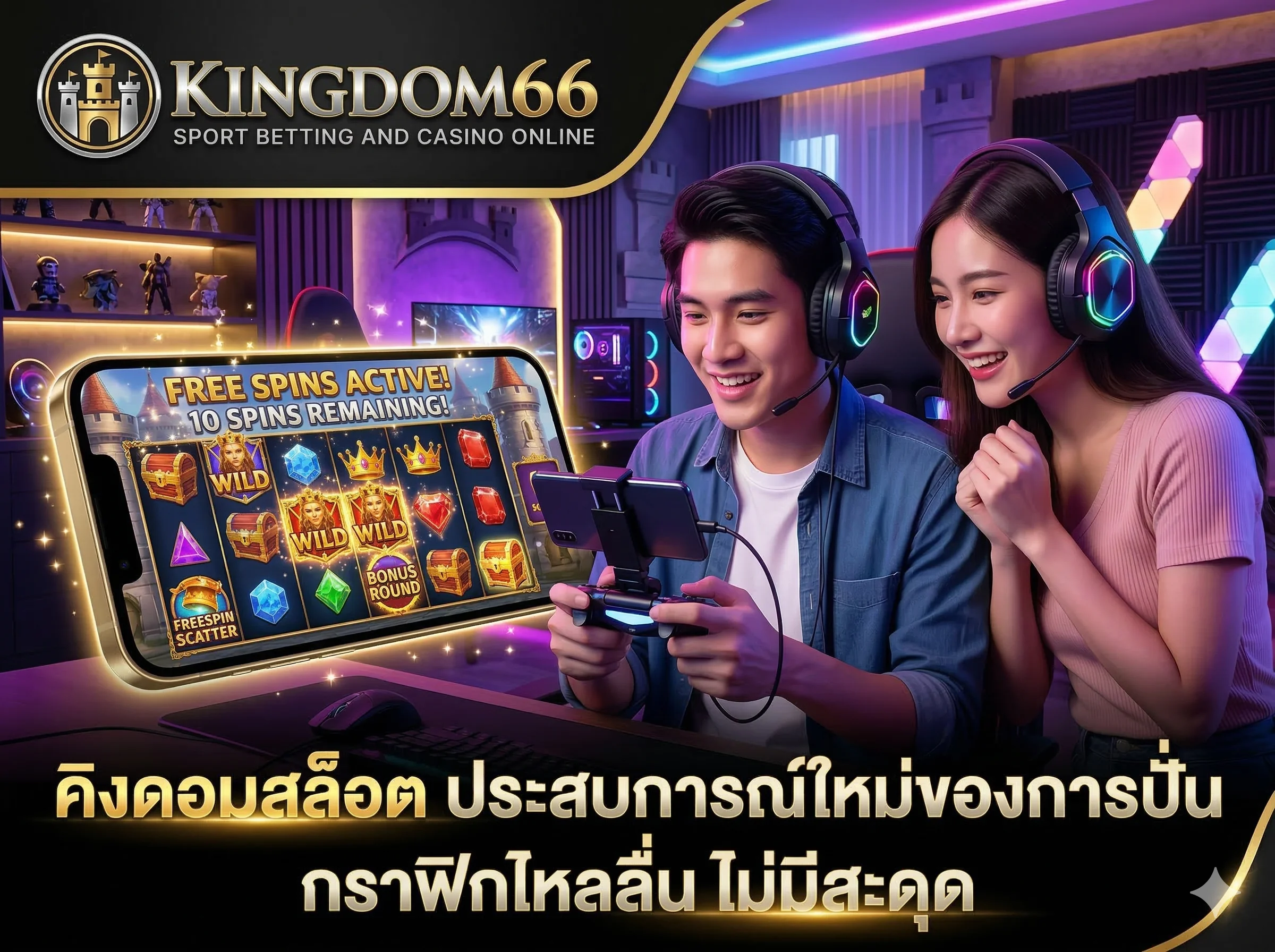 คิงดอมสล็อต เล่นสนุกบนมือถือ กราฟิกสวยงาม ระบบเสถียรที่สุดในไทย