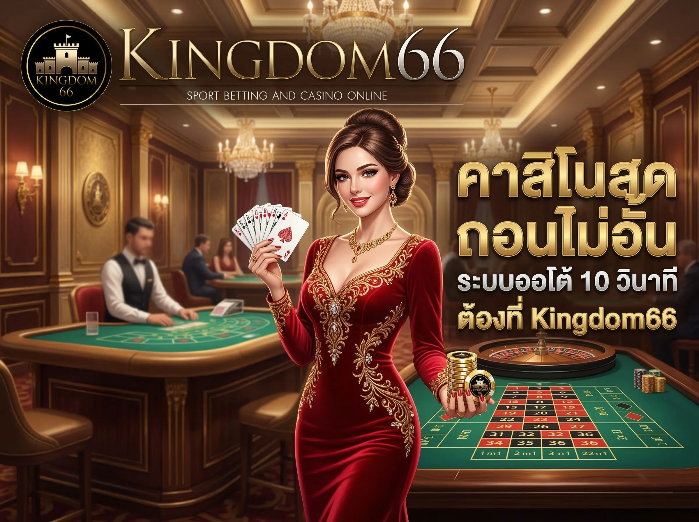เล่นคาสิโนสด บาคาร่า รูเล็ต กับ Kingdom66 ฝากถอนออโต้รวดเร็ว