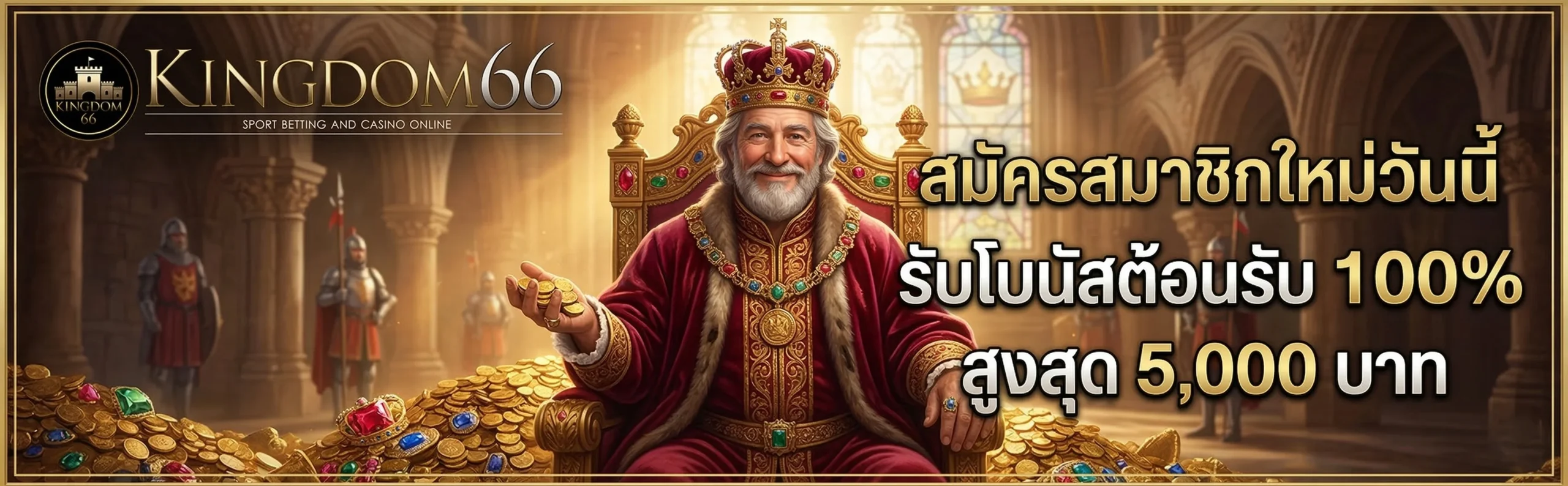 โปรโมชั่นสมัครสมาชิกใหม่ Kingdom66 รับโบนัส 100%