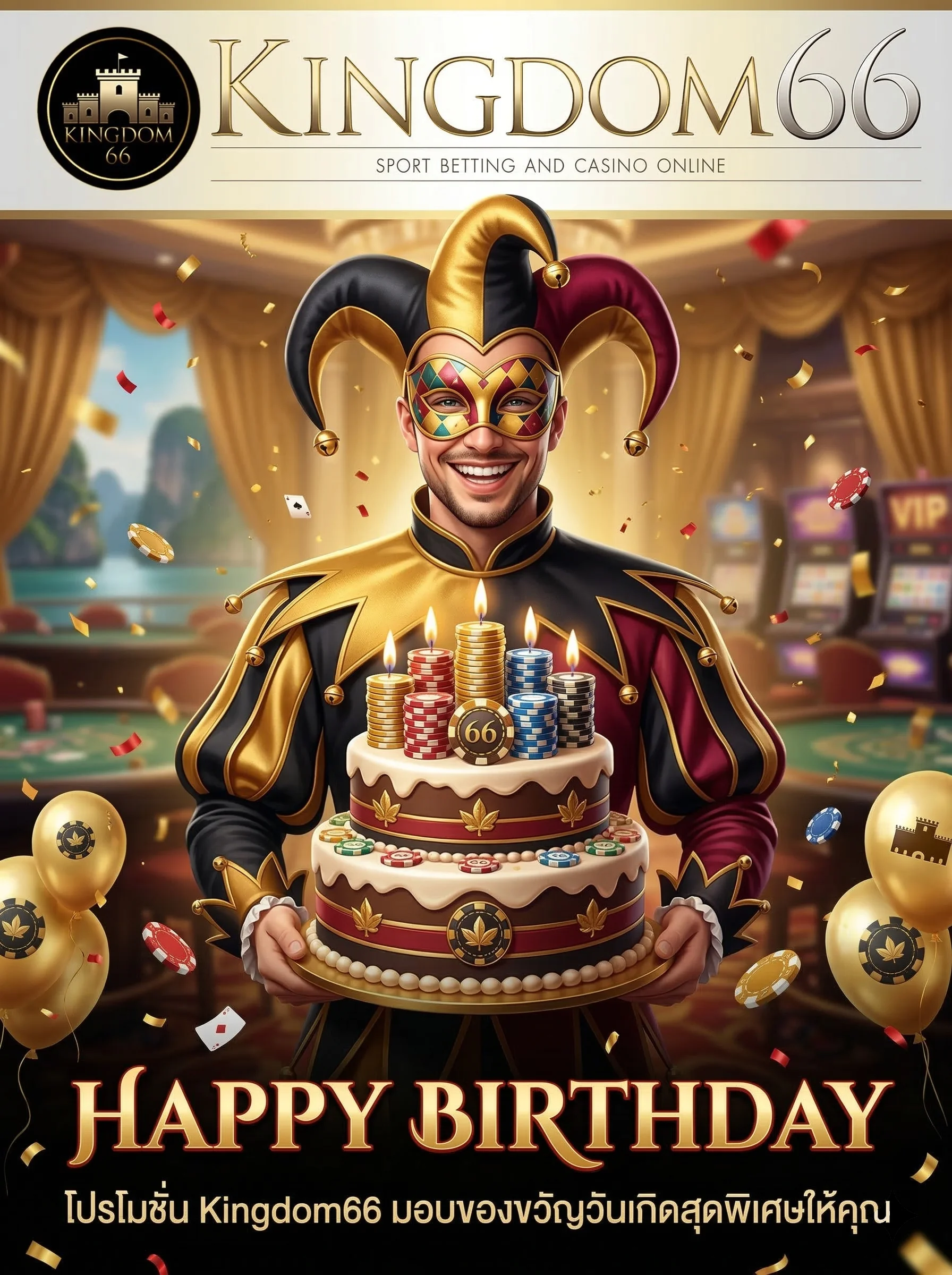 โปรโมชั่น Kingdom66 ของขวัญวันเกิด แจกเครดิตและโบนัสพิเศษสำหรับสมาชิก